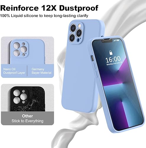 Miniatura 845 de BossKiss Funda compatible con iPhone 14 Pro, silicona mejorada [protección de cámara] [2 protectores de pantalla 9H], forro interior de microfibra