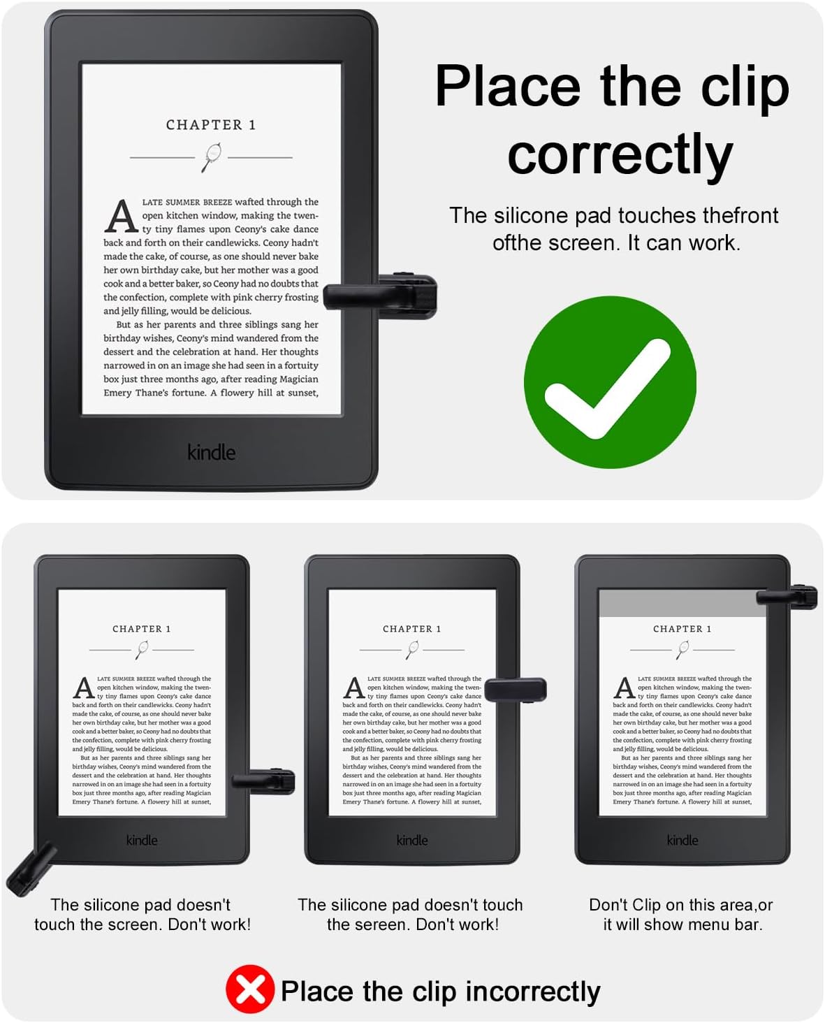 RF Remote Control Page Turner for Kindle, Hands Free Reading E-Reader Accessories, Camera Camcorder Remote Controls, Page Turner Clicker for ipad Tablets Reading