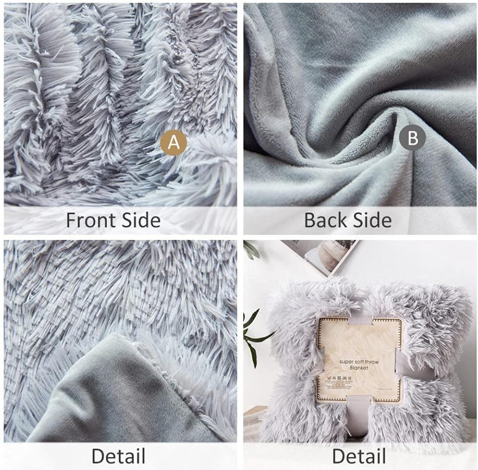 Chic Shaggy Throw Blanket Soft Plush Bedspread on The Bed Warm Blanket Fluffy Faux Fur Grey Rainbow Blankets for Beds Sofa Manta Tie dye Beige 130x160cm(can be Used as TV Blanket)
