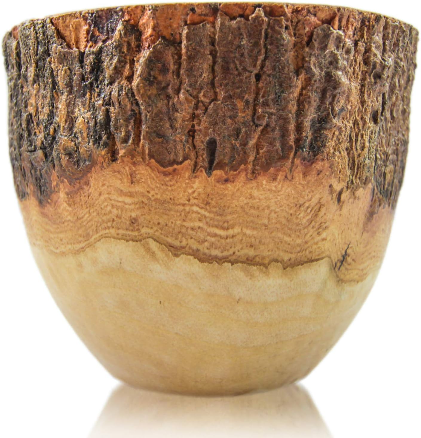 roro Handcarved Live-Edge Wood Tree Branch Utensil and Stationary Holder with Bark (7 inch U-Shape)