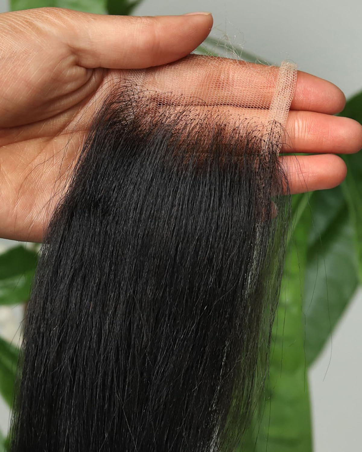 BEEOS Yaki Straight 2x6 SKINLIKE Real HD Lace Closure, 0.10mm Ultra-thin Invisible HD Lace Human Hair Closures Pre-Plucked Bleached Knots 16 Inch