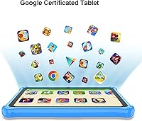 Vista 3 de PRITOM Tablet infantil de 7 pulgadas con cordón, tableta Android 13 de 32 GB con WiFi, cámara dual, educación, juegos, software para niños Azul