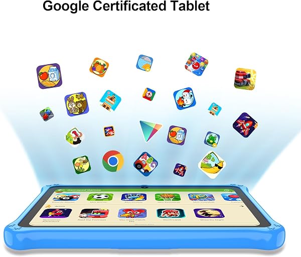GOZZGEAR GOZZGEAR Android 13 Kids Tablets 7 inch for Toddler, Parental Control, Free Kids APP, 32GB, Expandable 512GB, 3500Mah, WiFi Dual Camera with Eye Protection, Blue in use