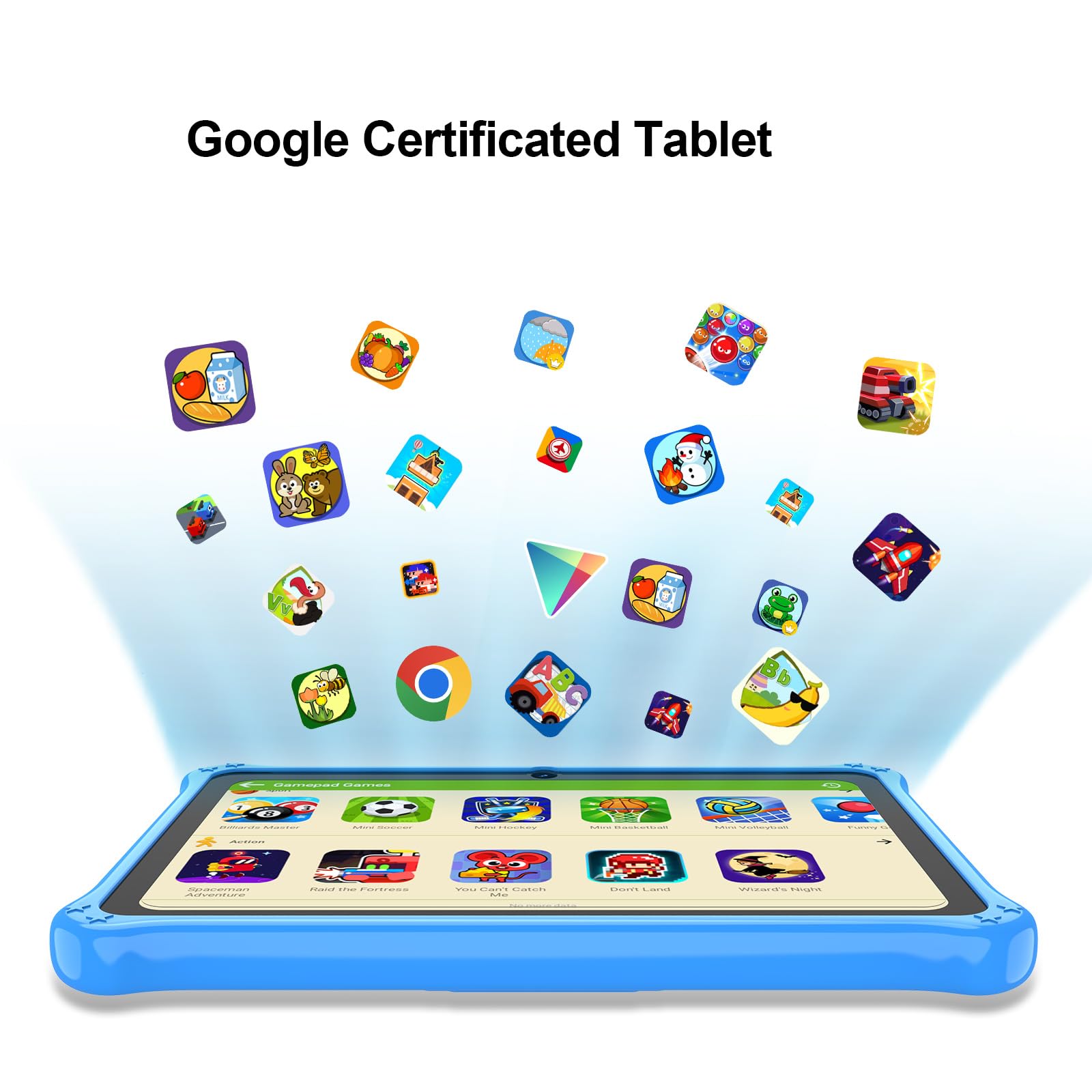 GOZZGEAR GOZZGEAR Android 13 Kids Tablets 7 inch for Toddler, Parental Control, Free Kids APP, 32GB, Expandable 512GB, 3500Mah, WiFi Dual Camera with Eye Protection, Blue in use