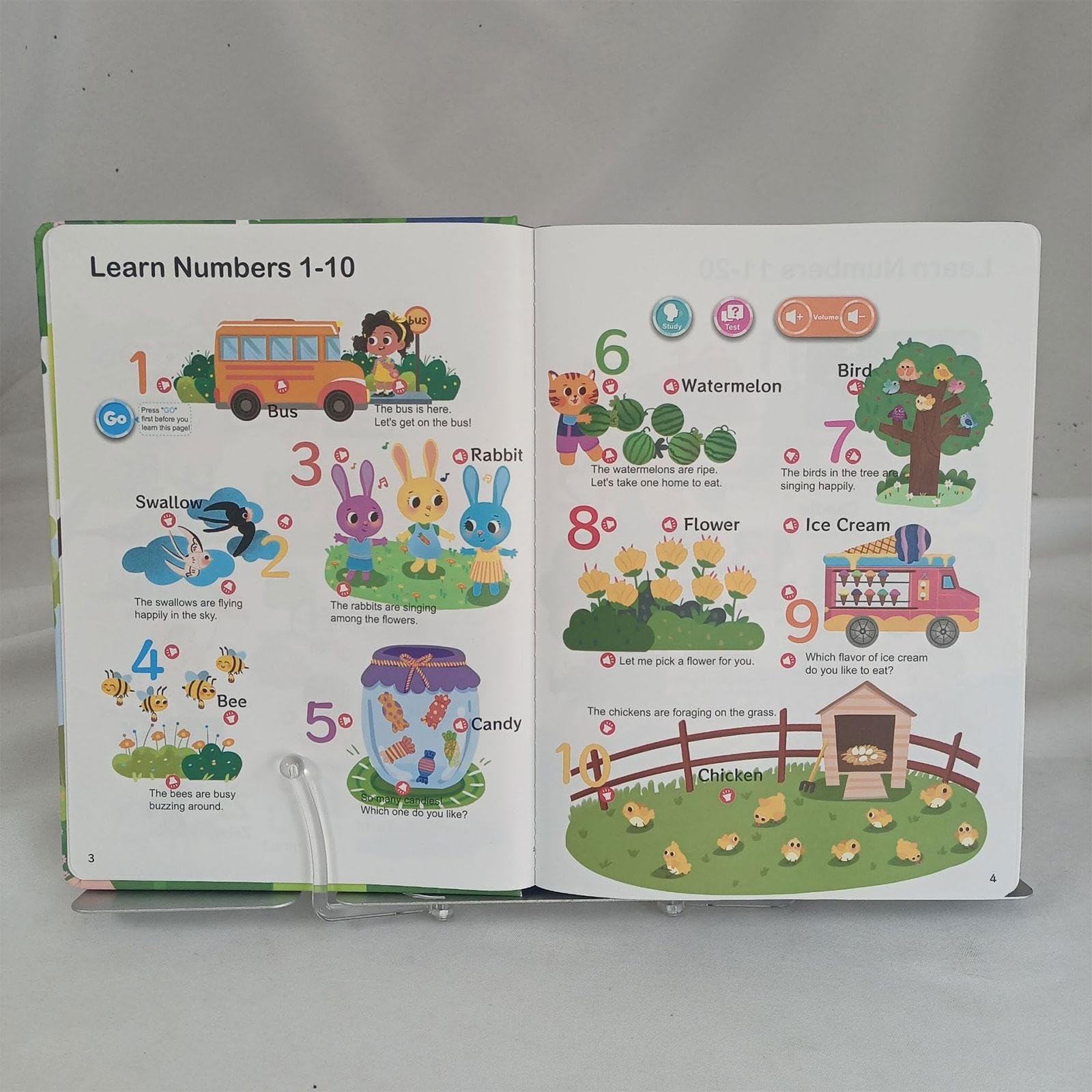 Gralara Libro Interactivo de Aprendizaje de Inglés para Niños con Audio Temáticos Construcción de Vocabulario y Papel Firme Adecuado para