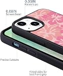 Pink Hibiscus Flower Phone Case for iPhone 13 Tropical Hibiscus Case Cover TPU Bumper Hard Back Shockproof Preppy Phone Case Girly Women Phone Case Cover Hawaiian Flower Design