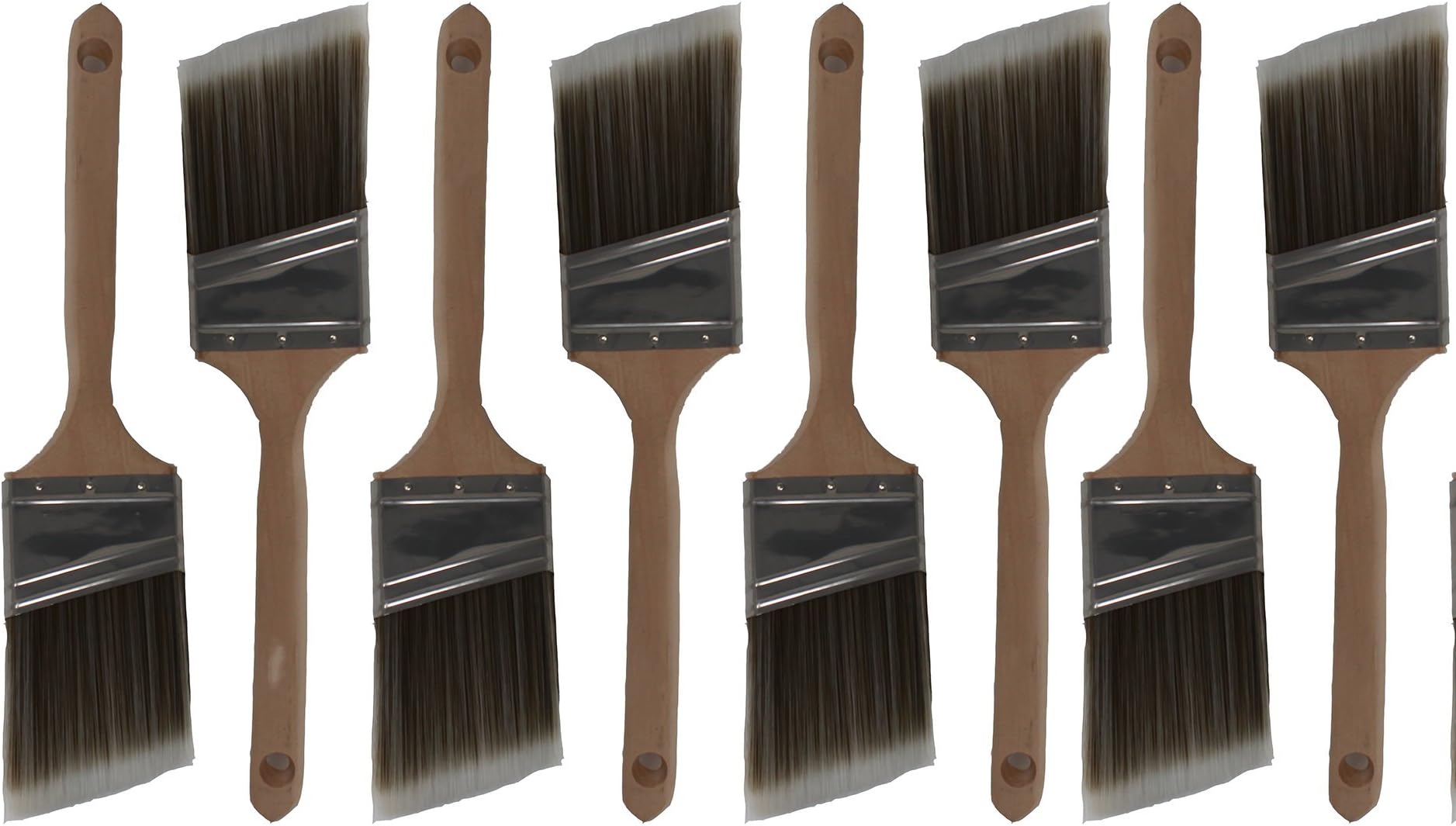 2.5" Angle Paint Brushes Medium Stiff, for Professional Painters and Homeowners. Wall Paint Brushes, for Decks,Fences,Trim,Interior and Exterior. (8 EA. 2.5" Angle Sash Paint Brush)