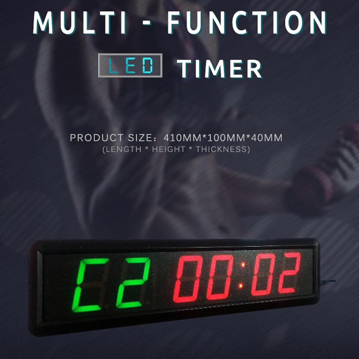 2.3" LED Gym Timer, Digital Fitness Clock with Remote, Interval Timer Count Down/Up Clock Stopwatch, Digital Display Stopwatch Wall Workout Timer for Home Gym Fitness