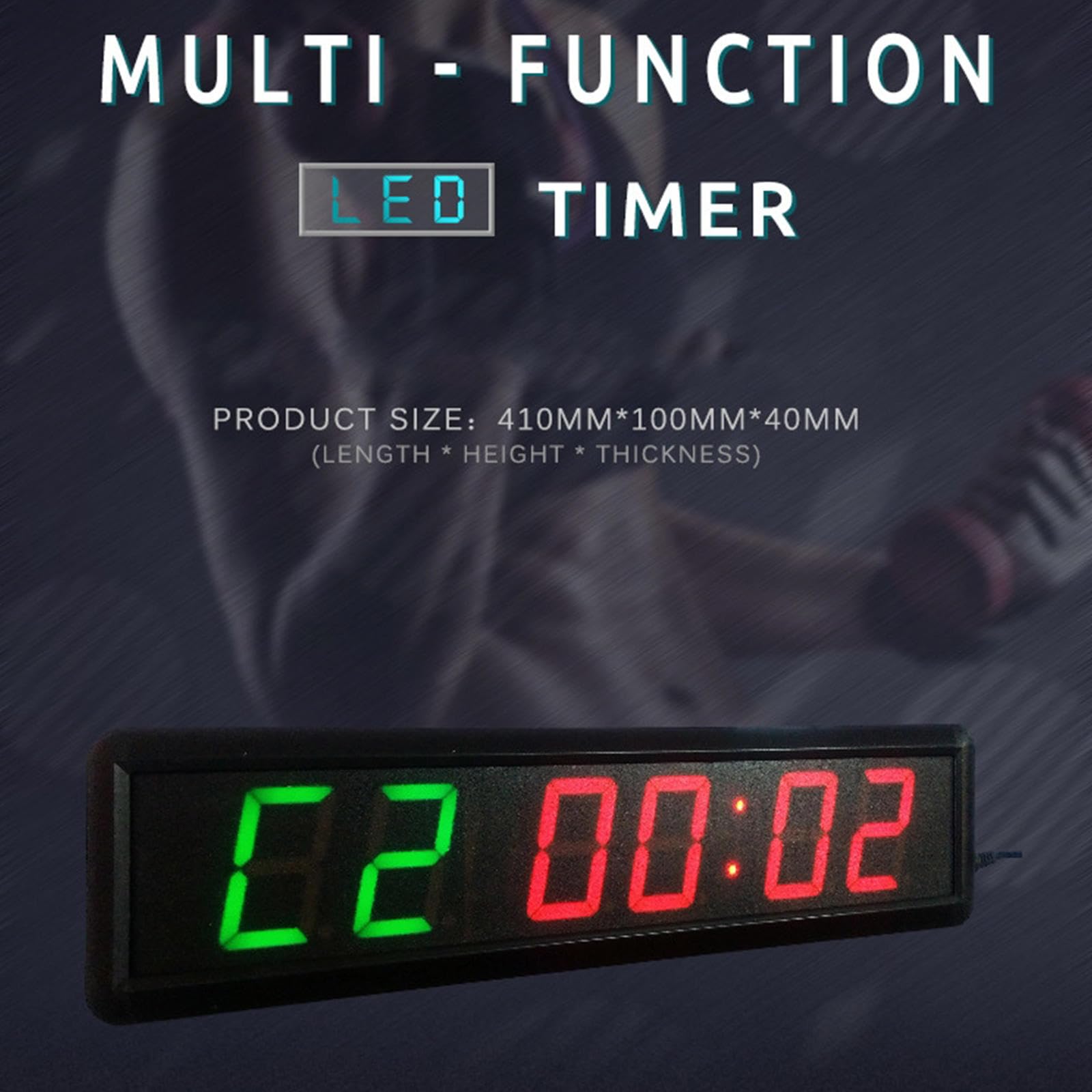 Temporizador de gimnasio LED de 2.3 ", reloj de condición física digital con remoto, Temporizador de intervalos Temporizador/Reloj Stopwatch, Temporizador de entrenamiento de pared de cronómetro