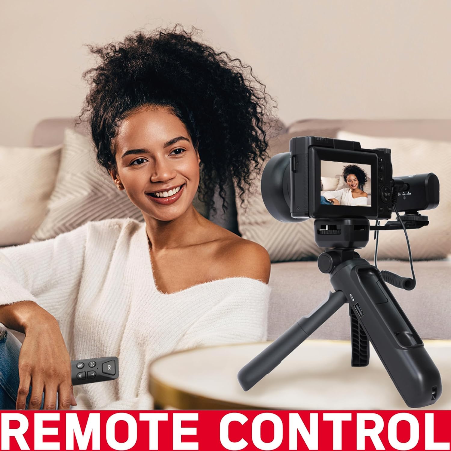 AgfaPhoto Realishot VLG-4K Kit Vlogging - Caméra 24MP, Vidéo 4K, Ecran LCD 3'', Zoom Numérique 16X, Capteur CMOS, Batterie Lithium - Noir