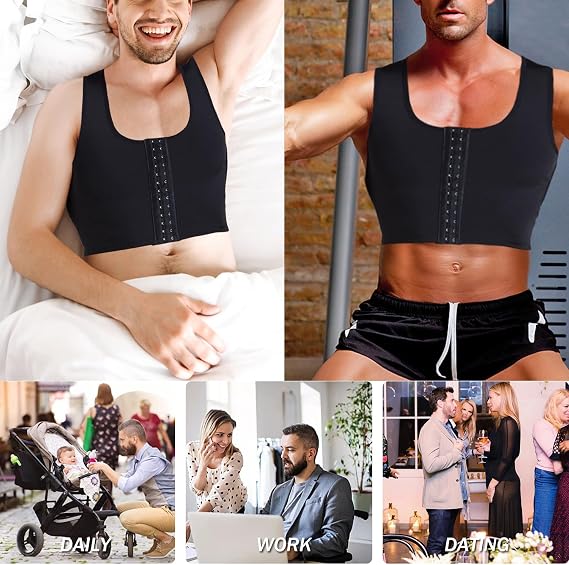 Men Compression Vest Slimming Body Shaper Hide Gynecomastia Chest Tank Tops Undershirt