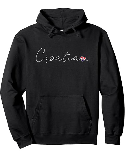 Hrvatska Simple Love Croatian Flag Heart on Croatia Pullover Hoodie