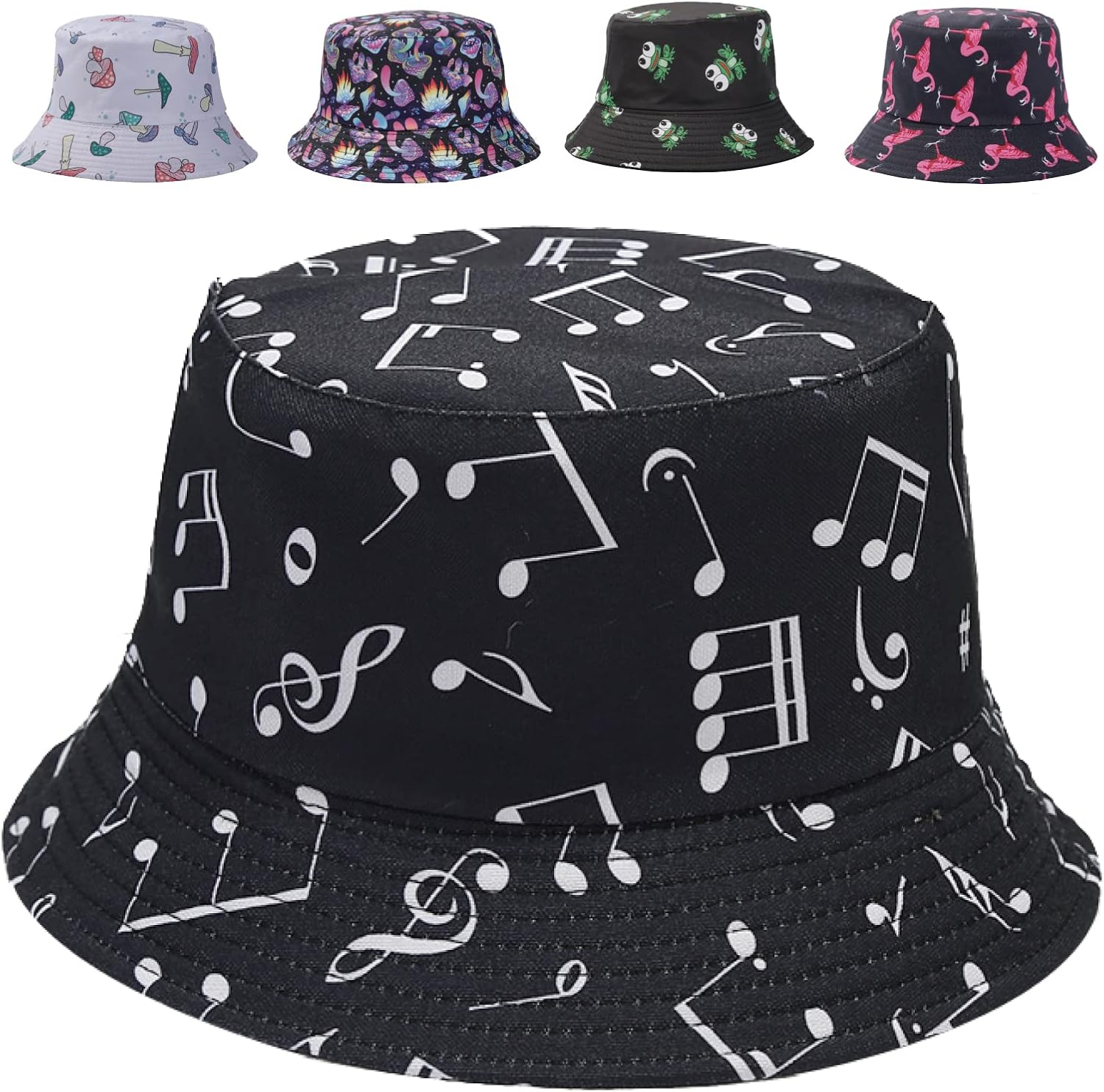 Reversible Bucket Hat for Women Summer Travel Fisherman Cap, Girls Cute Double Side Wear Bucket Cap