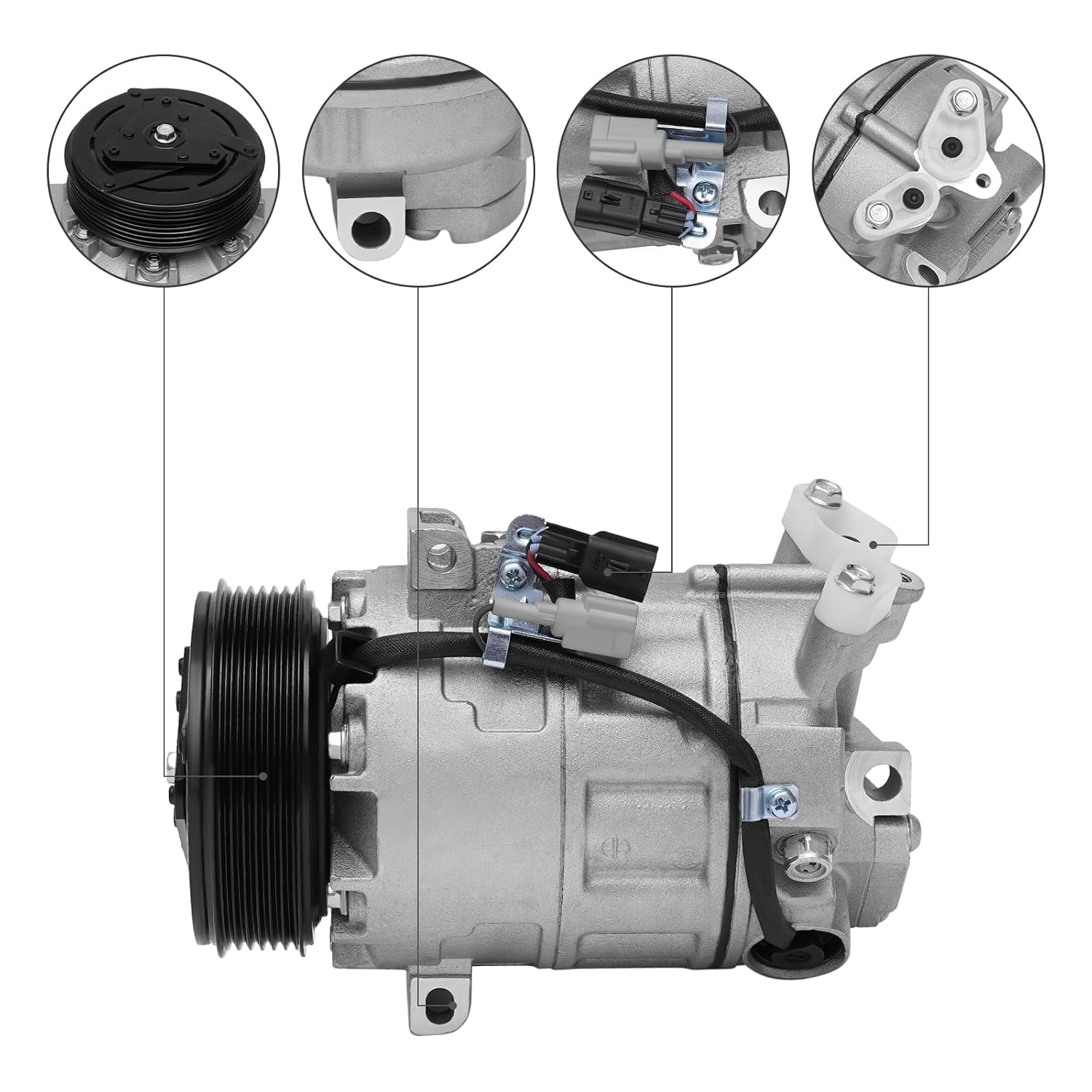 Air Conditioner Compressor with Clutch for 2013 2014 2015 Nissan Tsuru 1.6L/for 2013 2014 2015 Nissan Sentra 1.8L 14SD1733NC, 2001730, 926003SH0A, CO 29072C