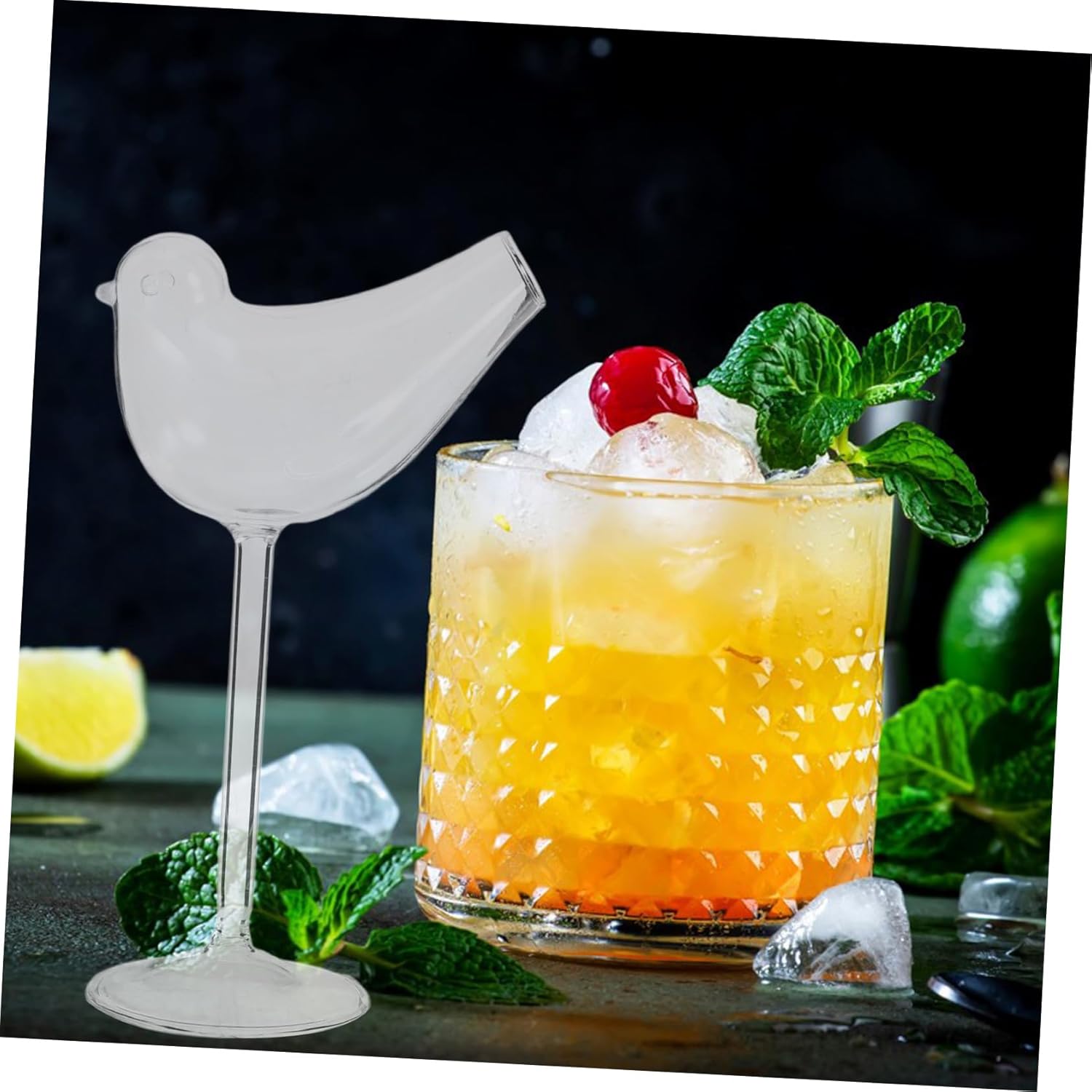 Zerodeko 4pcs Smoke Cocktail Glasses Glass Cup Wine Cup Novelty Cocktail Drinkware