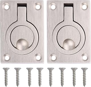 Wolfride Flush Ring Pull Handle 2 Pack Flush Lifting Handle Stainless Steel Flush Lift Ring for Furniture, Boat