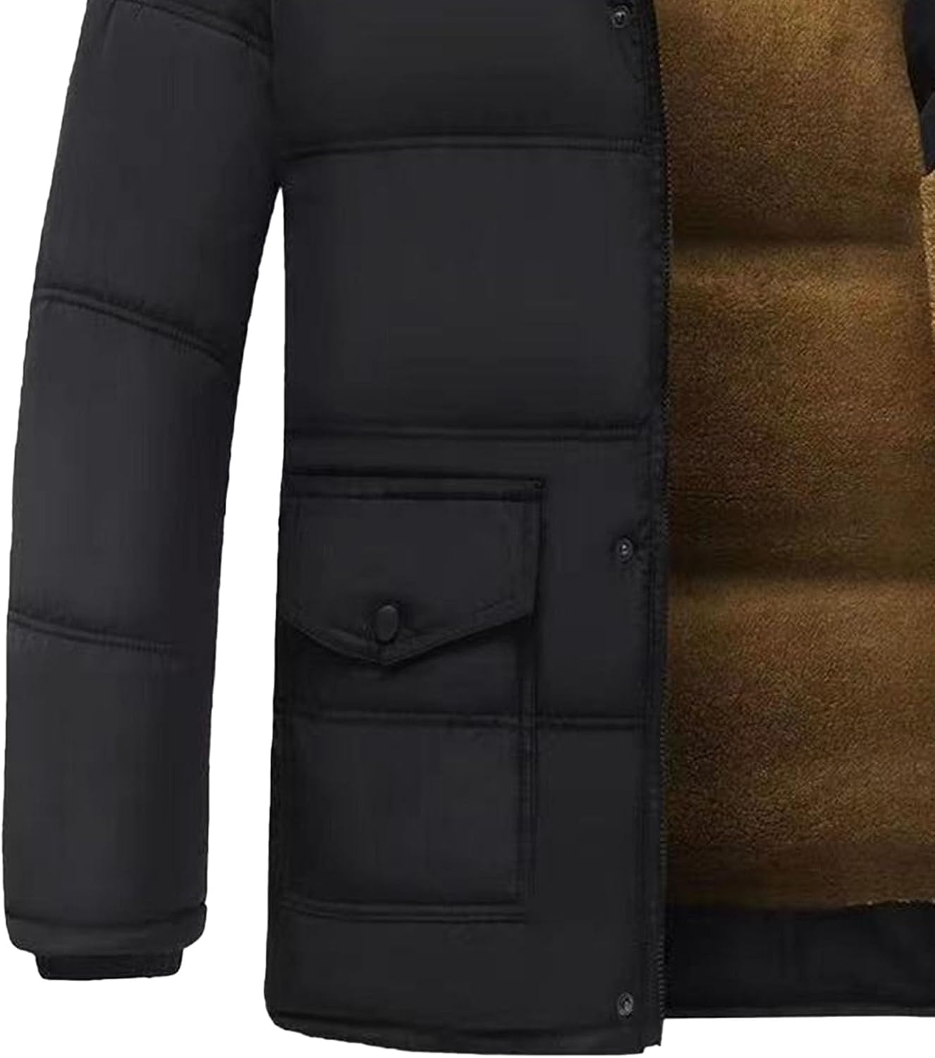 Maiyifu-GJ Men's Winter Jacket Hooded Parka Jackets Windproof Warm Thicken Fleece Lined Coat Windbreaker
