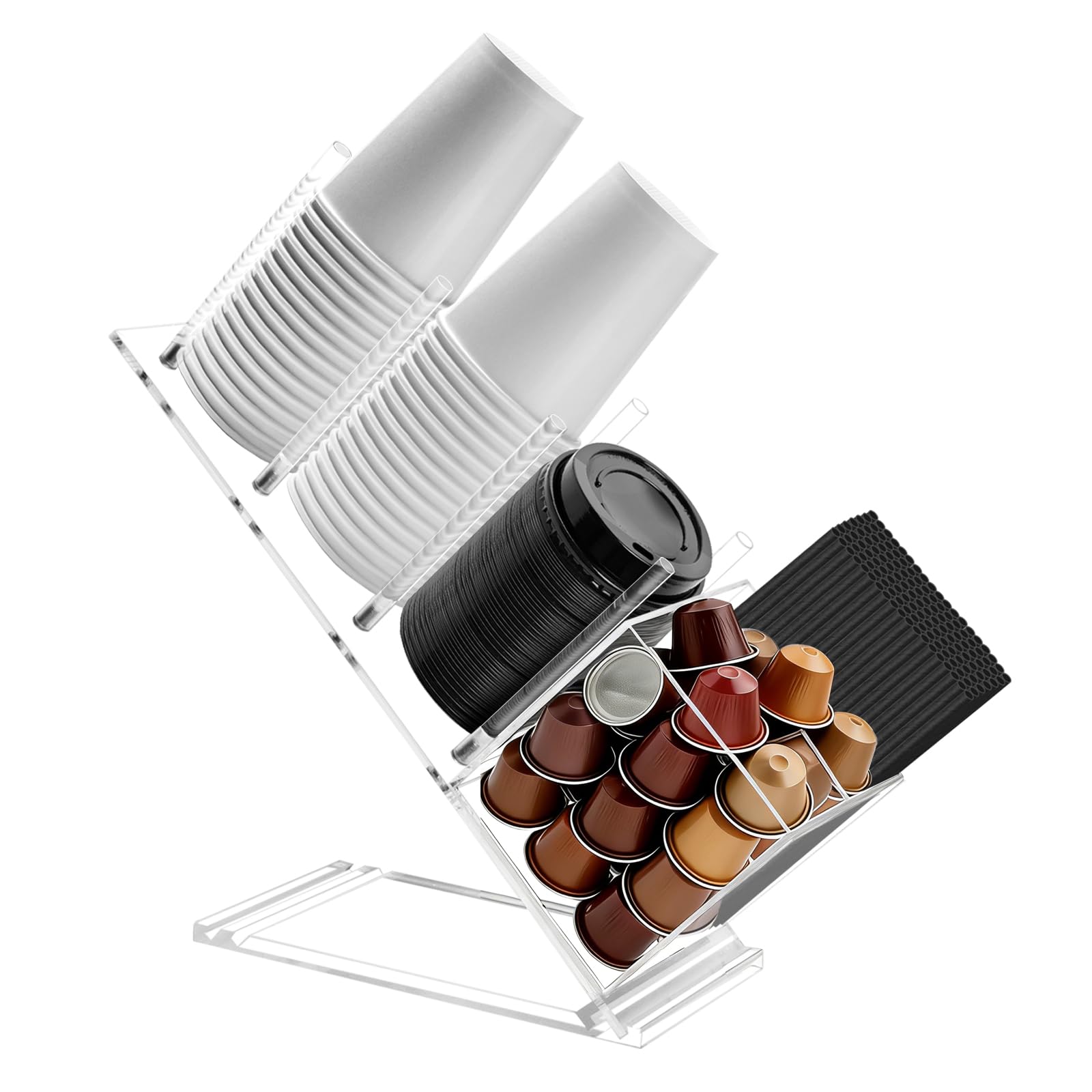 Organiseur de café en acrylique pour ranger capsules et désencombrer