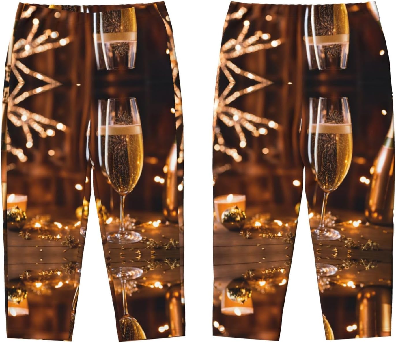 Wine Cup Print Fashion Pajama Bottoms,Cotton Pajamas,For Both Lounging At Home And Casual Outings