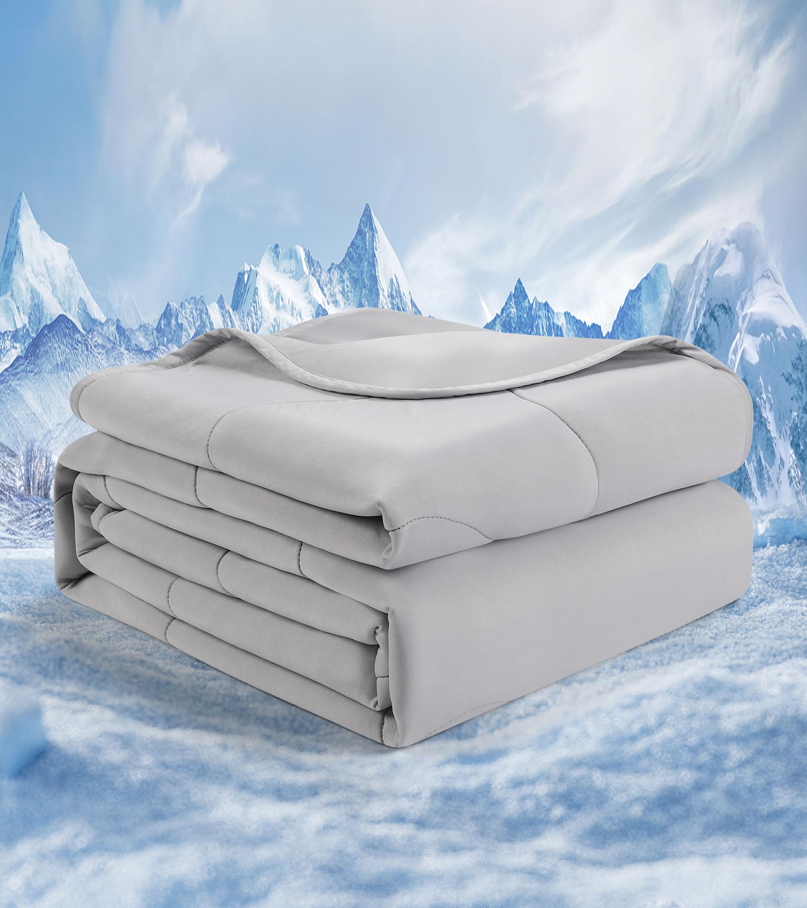 jiaao Cooling Comforter Full/Queen, Summer Cooling Blanket for Hot Sleepers, Breathable and Lightweight All Season Bedding for Night Sweats, Cooling Technology for Hot Nights, 90