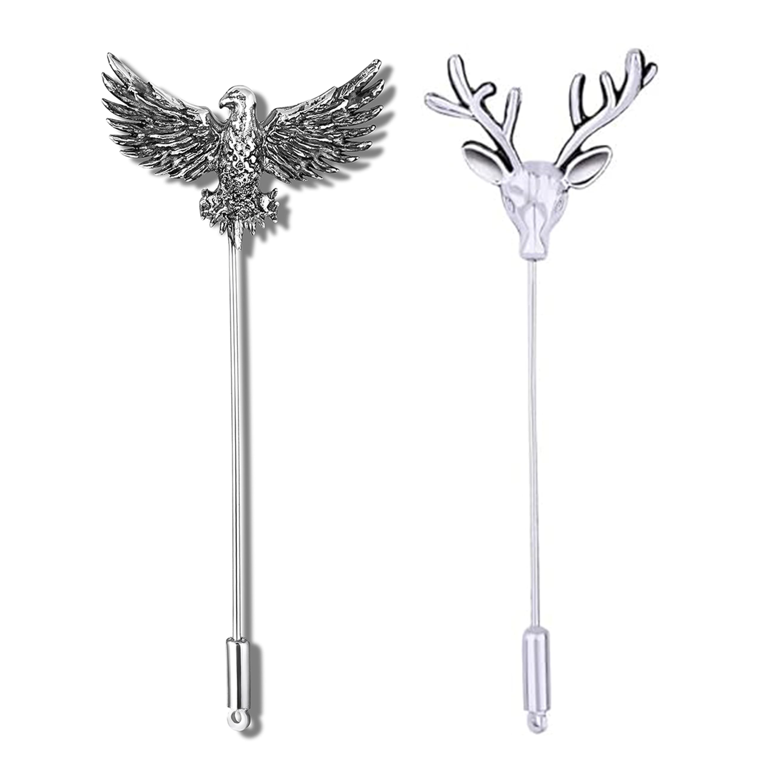 Regal Wildlife Eagle-&-Deer-Face Theme Lapel Pin/Brooch Set for Men (CO1105863R)-image-35