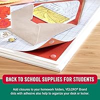 Vista 4 de Pack combo cinta de puntos con Velcro para ganchos y bucles VEL151, 3/4 pulgadas de diámetro, transparente (caja de 200)