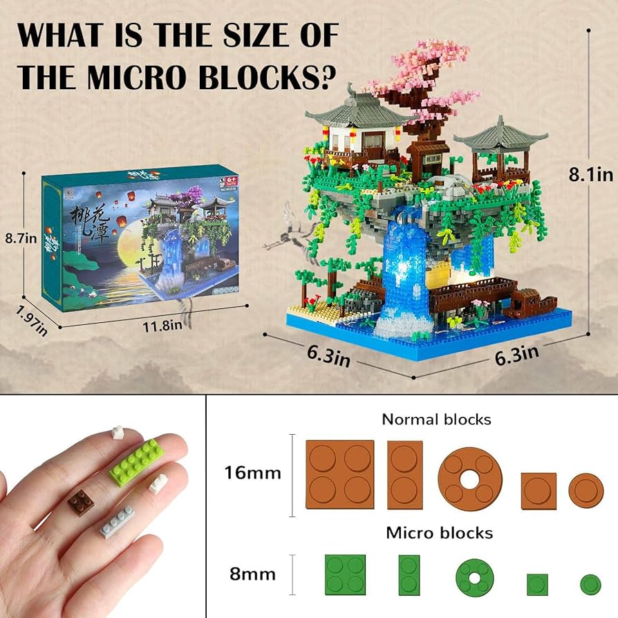Amazon.com: Vziimo Cherry Blossom Bonsai Tree Micro Building Block