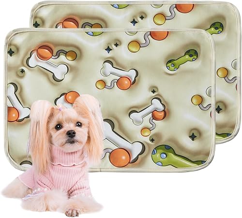 Qeils Almohadillas reutilizables para cachorros, almohadillas lavables para orina para perros, 2 unidades de 18 x 24 pulgadas, 3D superabsorbentes,