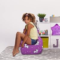 Vista 171 de Posh Creations Puf estructurado cómodo para jugar, leer y ver la televisión, Malibu Lounge, tela de lona para colorear, criaturas