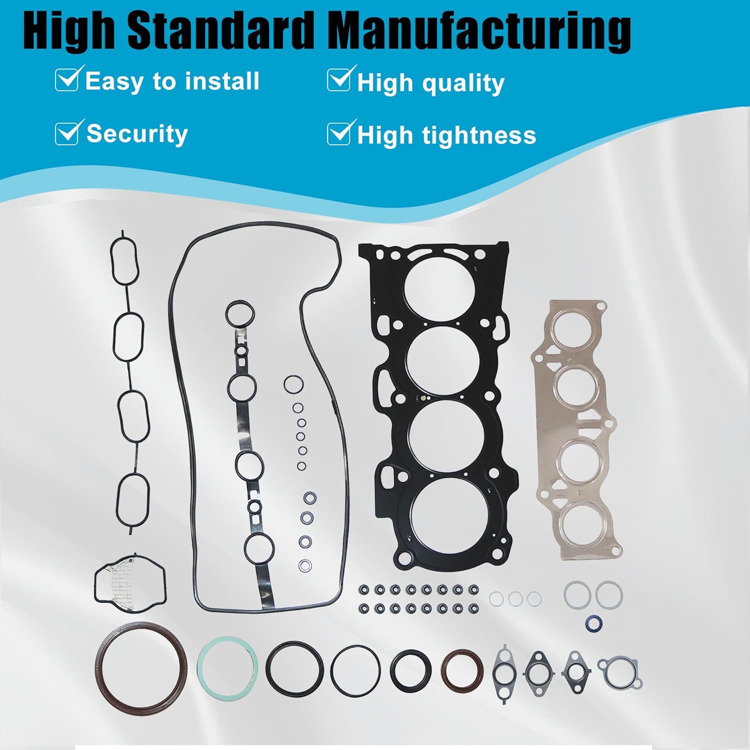 GXARTS MLS Cylinder Engine Head Gasket Set HS26232PT Compatible with Toyota Camry Scion Lexus 2.4L 2002 2003 2004 2005 2006 2007 2008 2009 2010 2011 2AZFE Hybrid 2AZFXE 11115-28010 Head Gasket Set