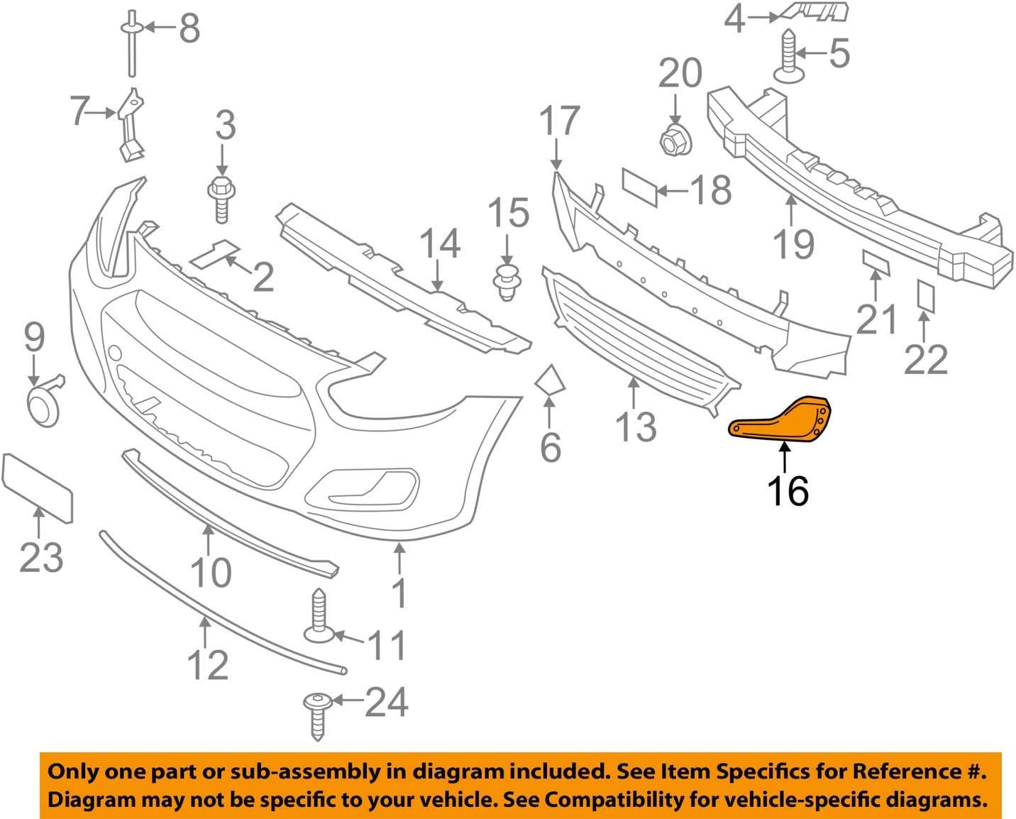 Genuine OEM 86564-1R000 Cover - Blanking Front Fog, RH / 865641R000 for Hyundai Accent 12-17