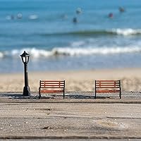 Vista 6 de 3 bancos de casa de muñecas de Navidad, mini bancos de plástico, kit en miniatura, banco de parque, micro paisaje, accesorios de bricolaje para casa