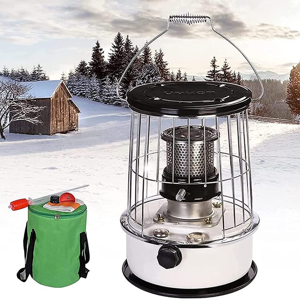 Poele A Petrole D'intérieur, Poele Au Kerosene, Chauffage De Poêle À Pétrole, 9000 BTU/H avec Protection Contre Les Chutes, Puissance De Feu Réglable, 6L