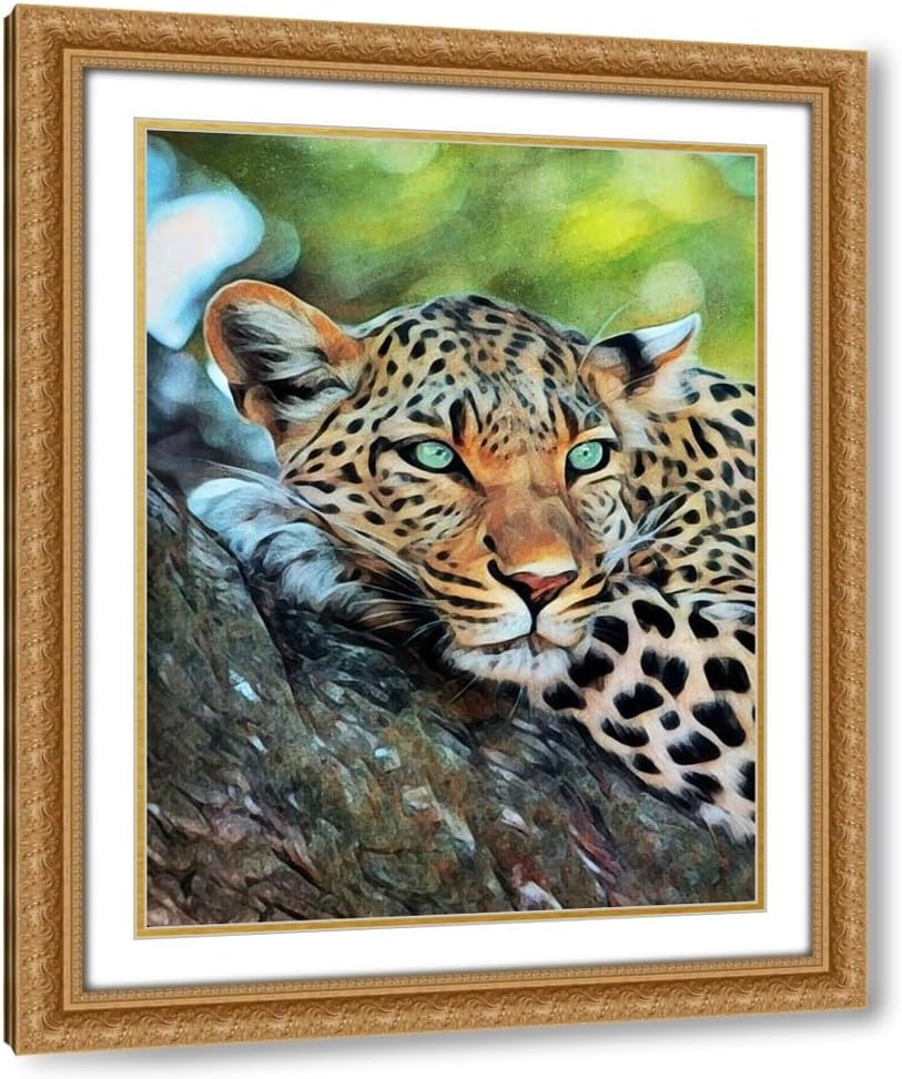 ArtDirect Leopard of Leisure Custom Framed Art Print Giclee Print or Canvas Options with Various Sizes and Customization by Aldridge, Ashley