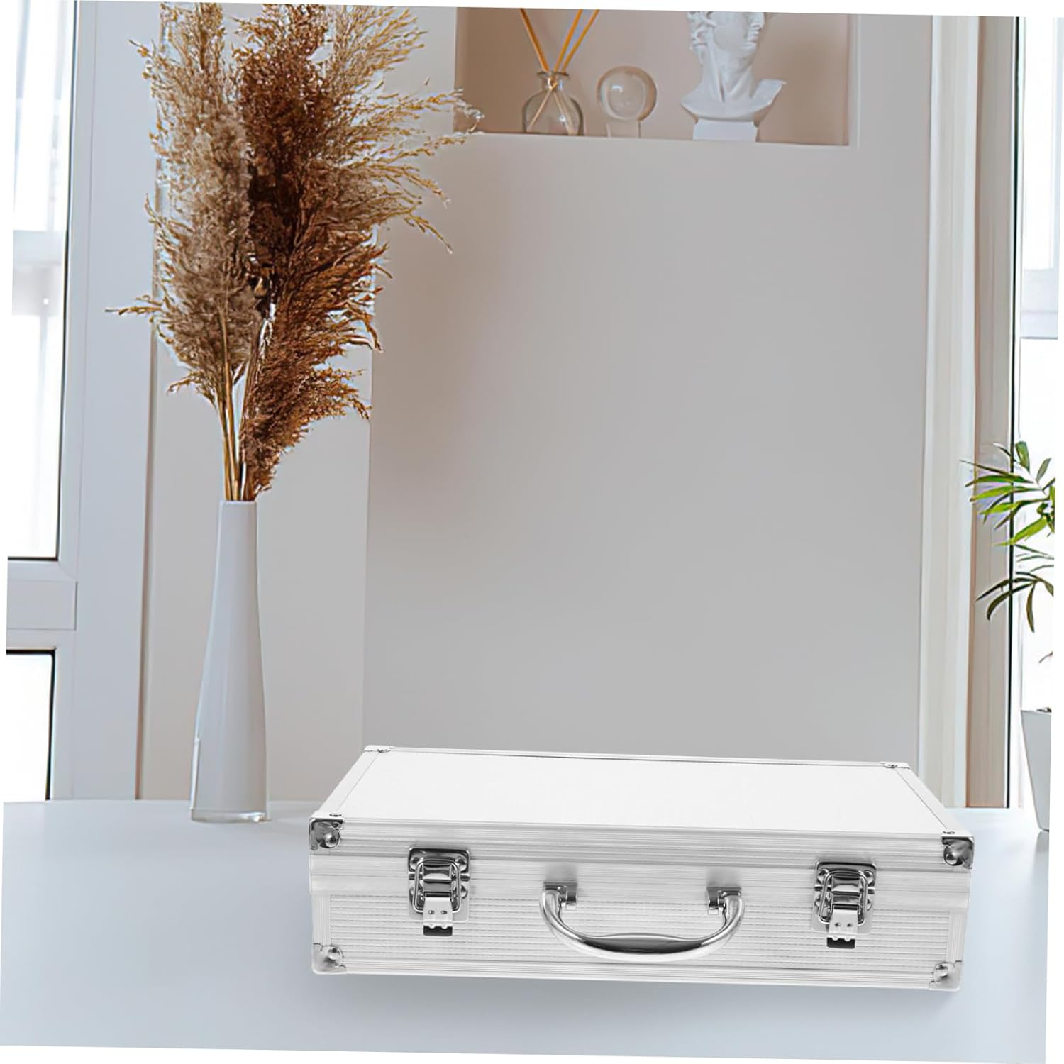 Microphone Case Handle Portable Hard Organizer for Wireless Microphones Protects Accessories Like Cables and Covers for Travel and Storage