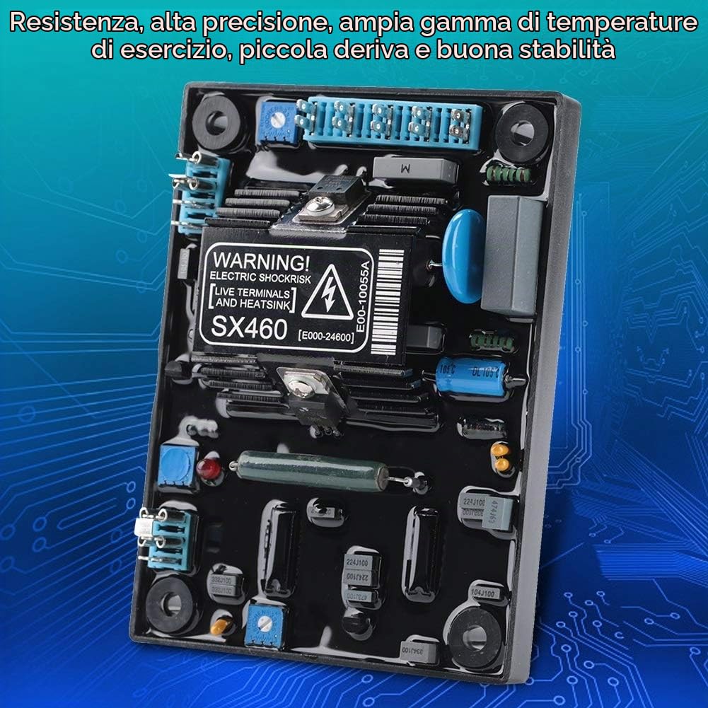 Jadeshay Regolatore di Tensione,SX460 AVR Regolabile Generatori Accessori Modulo Stabilizzatore Motore di Tensione Automatico per Generatore Motori Diesel,Ingresso CA 120 (95-132) V / 240 (190-264) V