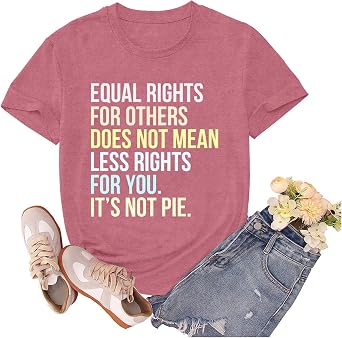 Equality Shirts for Women Human Rights T-Shirt Freedom Justice Tee Tops RBG Ruth Bader Ginsburg Short Sleeves