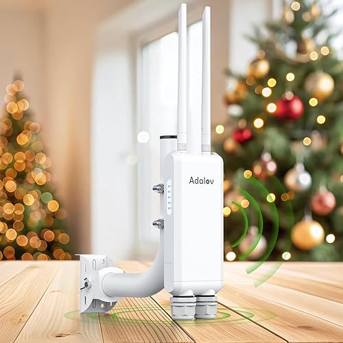 Punto de acceso Wi-Fi al aire libre con soporte de soporte, extensor WiFi de largo alcance de 1200 Mbps, punto de acceso inalámbrico Gigabit POE de