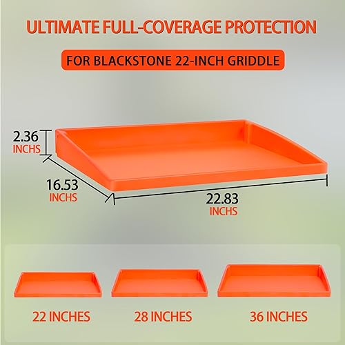 Miniatura 3 de Tapete de silicona mejorado para Blackstone de 22 pulgadas, cobertura completa completa de grado alimenticio, fácil de limpiar, resistente al calor