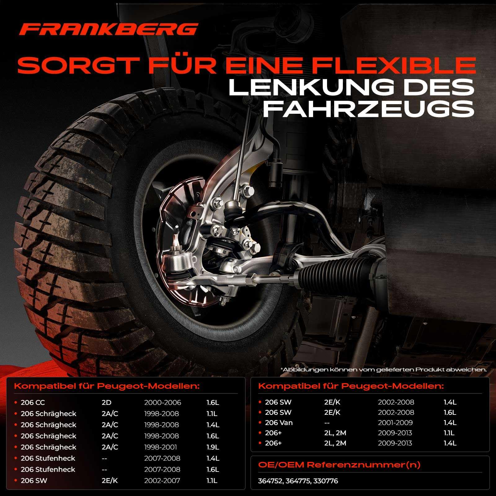 Frankberg Carter Roulement Roue Essieu Avant Droit Compatible Peugeot 206 - Réf 364752