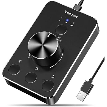VAYDEER Volume Controller USB PC Speaker Amplifier Switcher Audio Adjuster with Mute Function Support for Win7/8/10/MAC