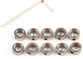 Deosdum 10 Pcs Shaft Collar Electroplate Ferronickel Shaft Lock Collar Ring (6.1MM)