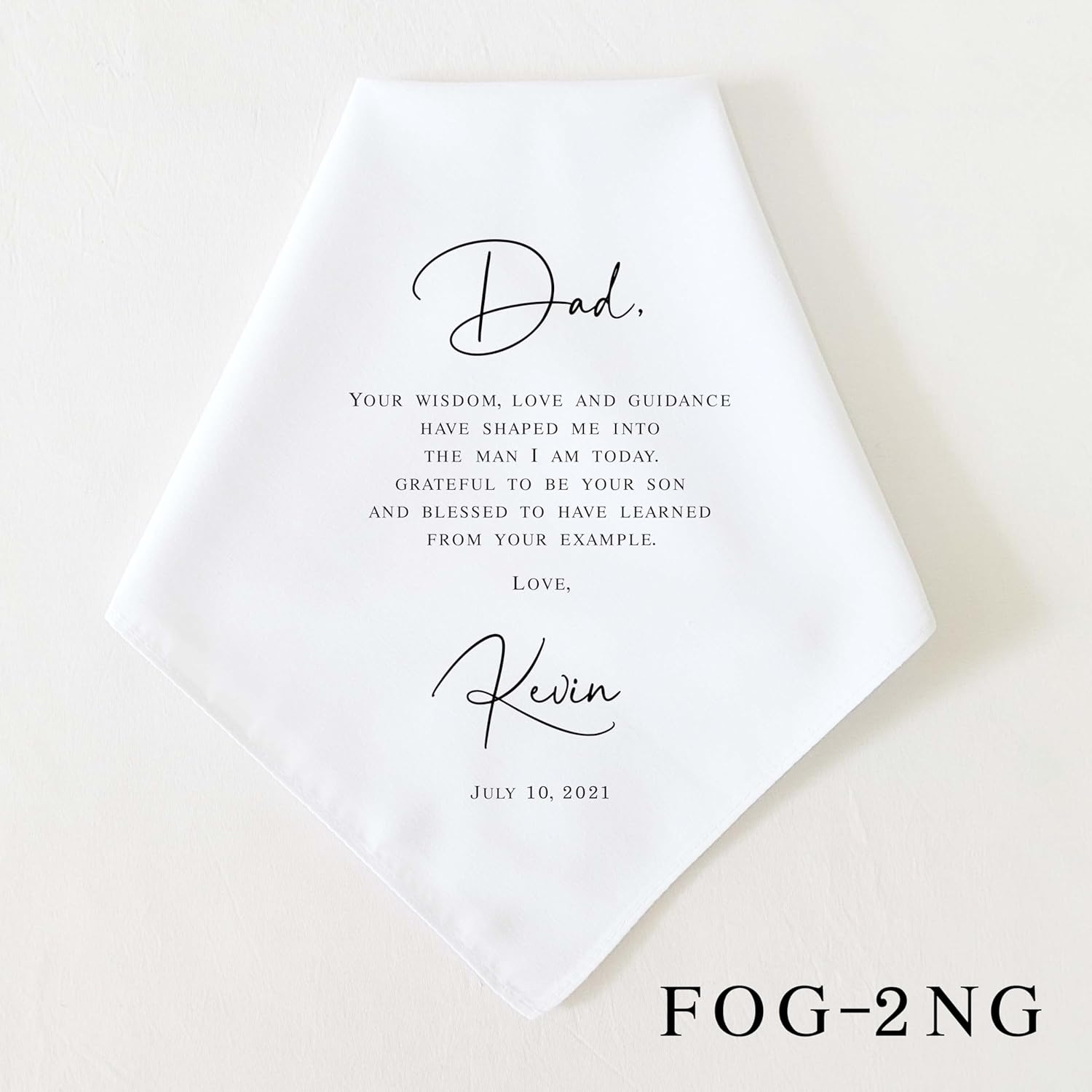 Father of the Groom Gift | Personalized Wedding Handkerchief | Wedding Gift for Dad from Son, from Groom | Keepsake - Image 3