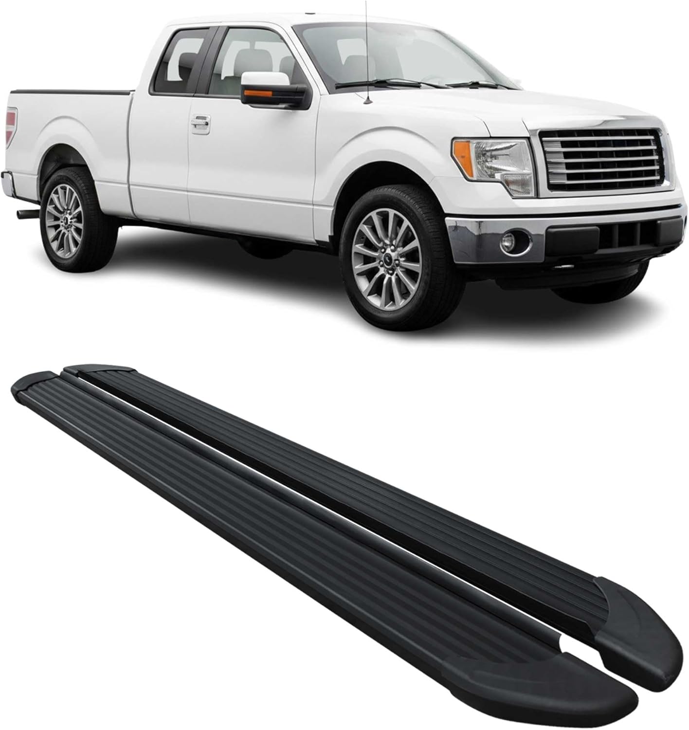 OMAC Running Boards Nerf Bar Side Step for Ford F150 Supercrew Cab 2009-2014 Black 2X