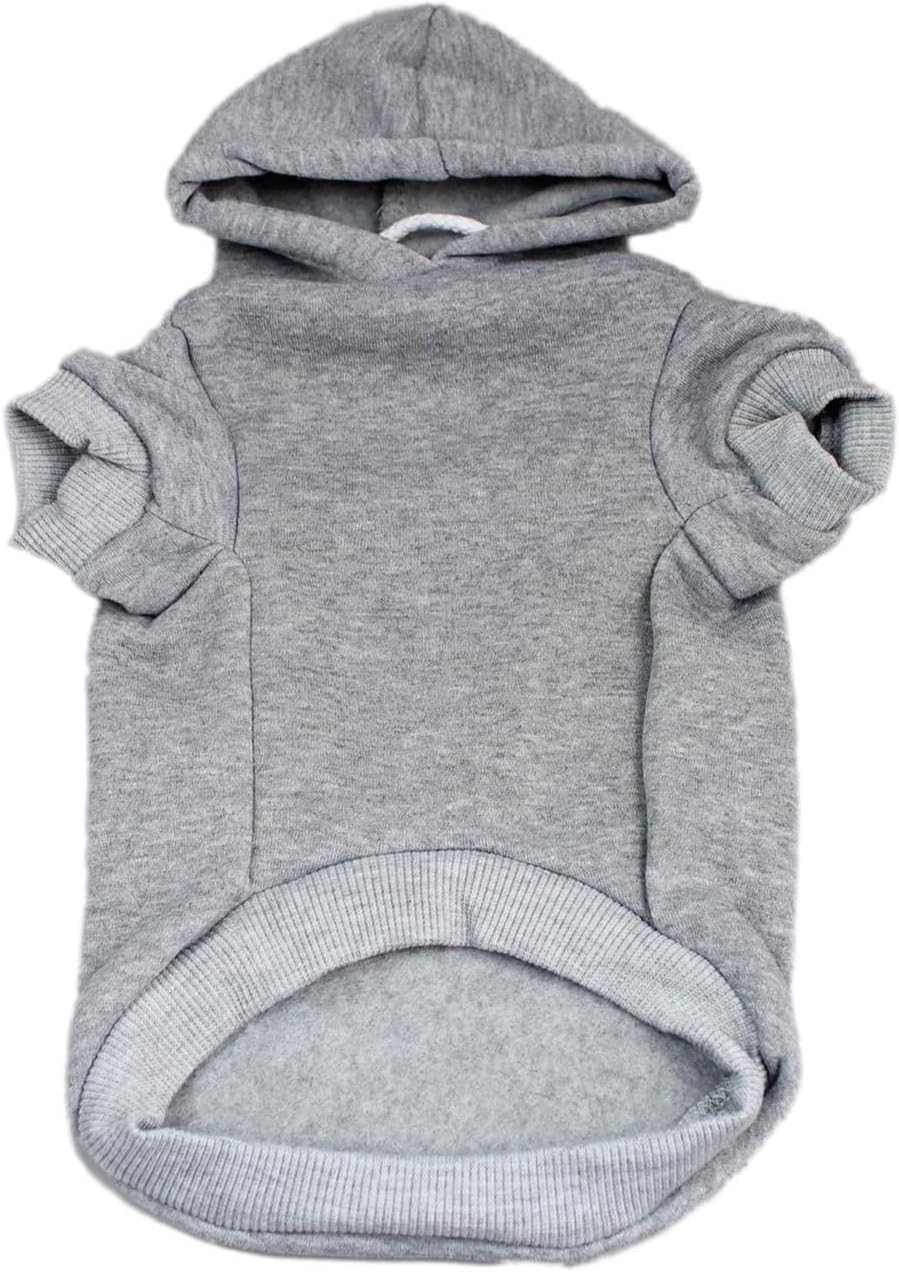Baby Security in Training Pullover Fleece Lined Dog Hoodie with Leash Hole Sweatshirt (Grey)