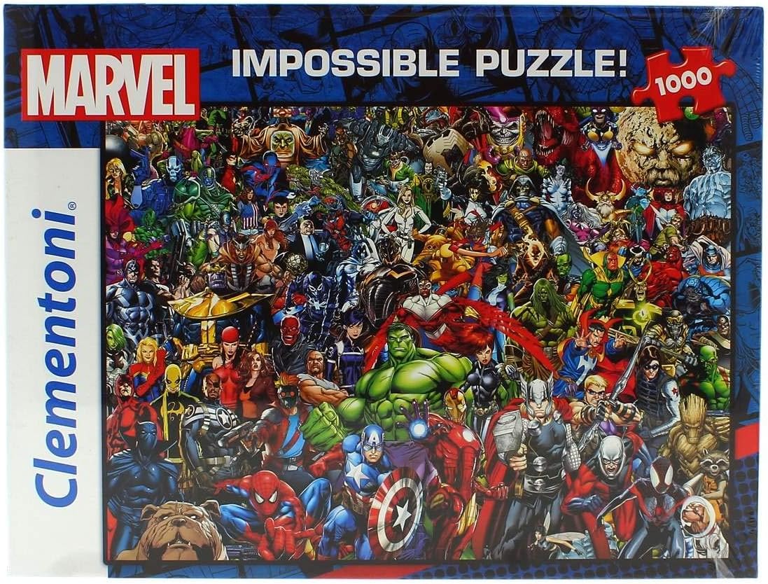 Marvel Impossible Jigsaw Puzzle, 1000 Pieces, Puzzle for Superhero Enthusiasts, Difficult Puzzle, Challenge for Adults, Fun, Made in Italy, 39411