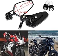 JMTBNO Motorkerékpár Visszapillantó Tükör 22mm Fekete Univerzális 7