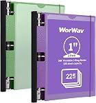 1-inch 3 Ring Binder, 360° Pivotable Foldable Binders | 3 Pockets, Customizable Cover, Expandable Flexible Round Binder Holds 225 Sheets for School or Office Supplies, Four Colors