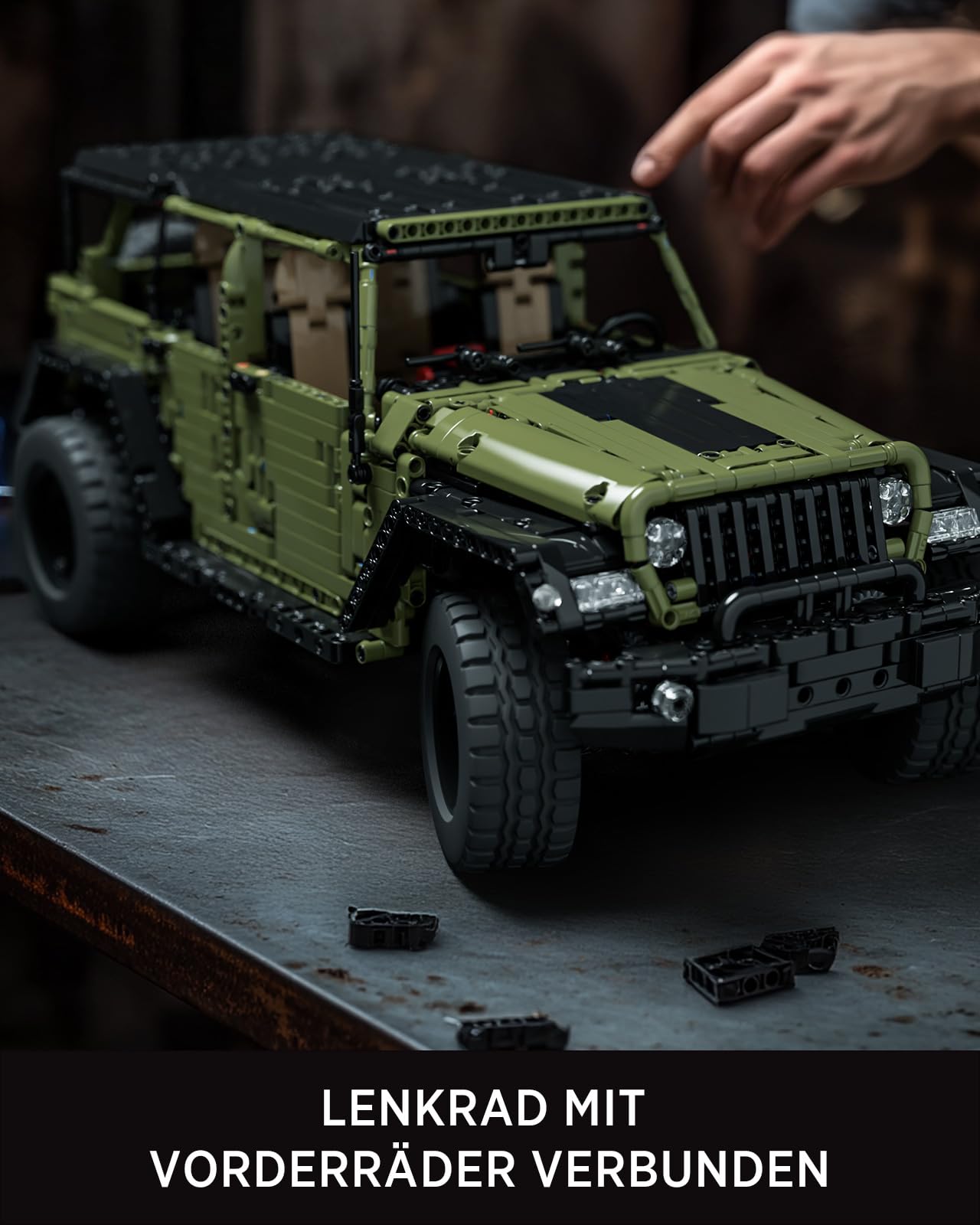 Nifeliz 4x4 Off-Road Militär Geländewagen Bauspielzeugset, Klemmbausteine Off-Road Automodell, Sammlerstück zum Austellen als Home- oder Büro-Deko, Dekoration & Geschenk (2899 Teile, NF10324)