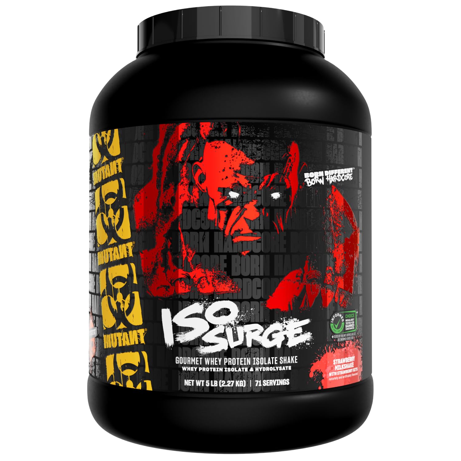 ISO Surge Whey Protein Isolate Powder Acts Fast to Help Recover, Build Muscle, Bulk and Strength, 5 lb - Strawberry Milkshake